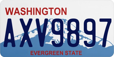 WA license plate AXV9897