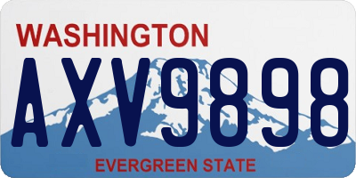 WA license plate AXV9898