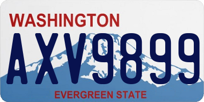 WA license plate AXV9899