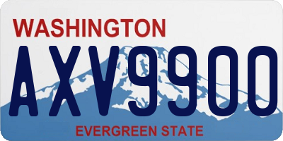 WA license plate AXV9900