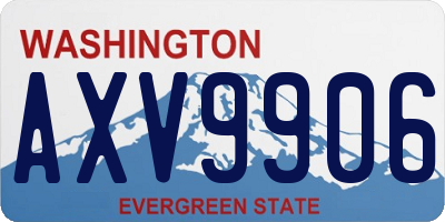 WA license plate AXV9906