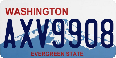 WA license plate AXV9908