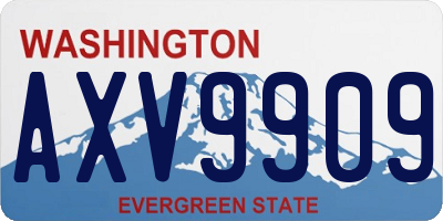 WA license plate AXV9909