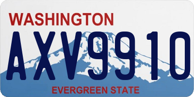 WA license plate AXV9910