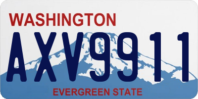 WA license plate AXV9911
