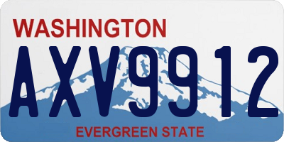 WA license plate AXV9912