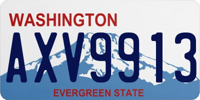 WA license plate AXV9913