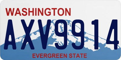 WA license plate AXV9914