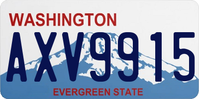WA license plate AXV9915