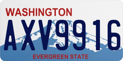 WA license plate AXV9916