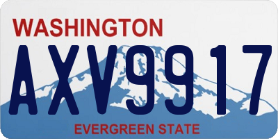 WA license plate AXV9917