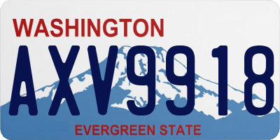 WA license plate AXV9918