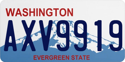 WA license plate AXV9919