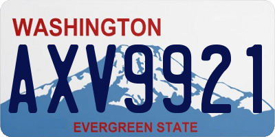 WA license plate AXV9921