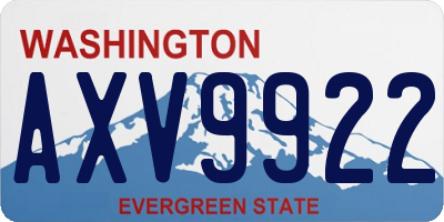 WA license plate AXV9922