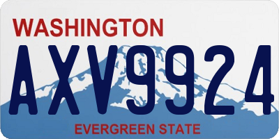 WA license plate AXV9924