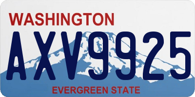 WA license plate AXV9925