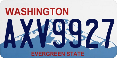 WA license plate AXV9927