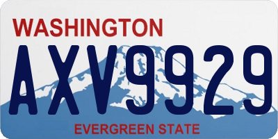 WA license plate AXV9929