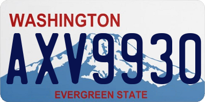 WA license plate AXV9930