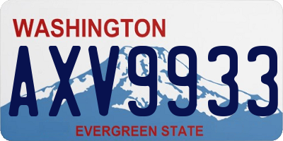 WA license plate AXV9933