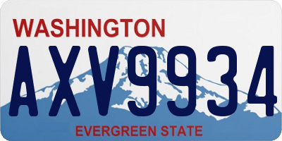WA license plate AXV9934