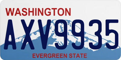 WA license plate AXV9935
