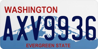 WA license plate AXV9936