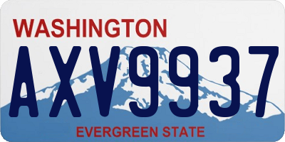 WA license plate AXV9937