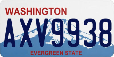 WA license plate AXV9938