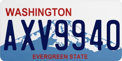 WA license plate AXV9940