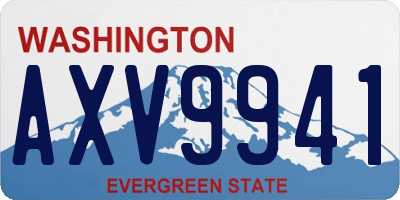 WA license plate AXV9941