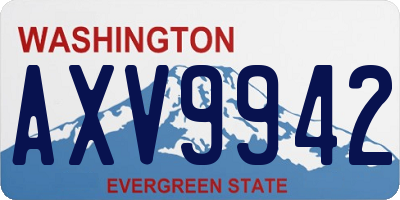 WA license plate AXV9942