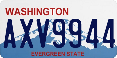WA license plate AXV9944