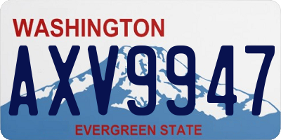 WA license plate AXV9947