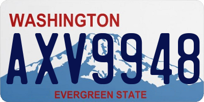 WA license plate AXV9948