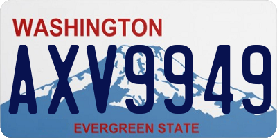 WA license plate AXV9949