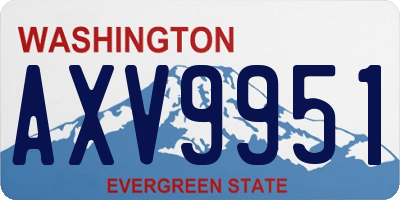WA license plate AXV9951