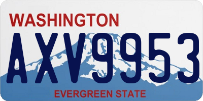 WA license plate AXV9953