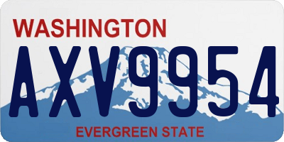 WA license plate AXV9954