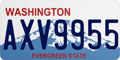 WA license plate AXV9955
