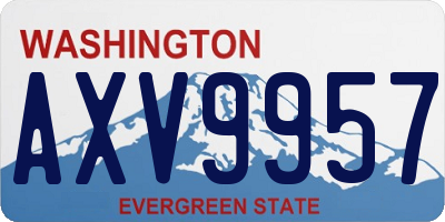 WA license plate AXV9957