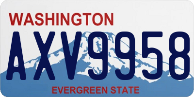 WA license plate AXV9958