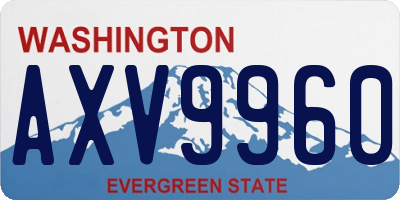WA license plate AXV9960