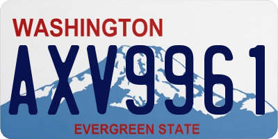 WA license plate AXV9961