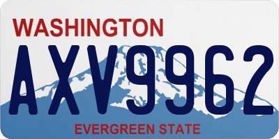 WA license plate AXV9962