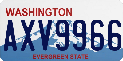 WA license plate AXV9966