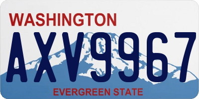 WA license plate AXV9967