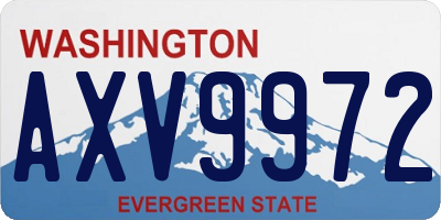 WA license plate AXV9972