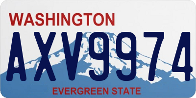 WA license plate AXV9974
